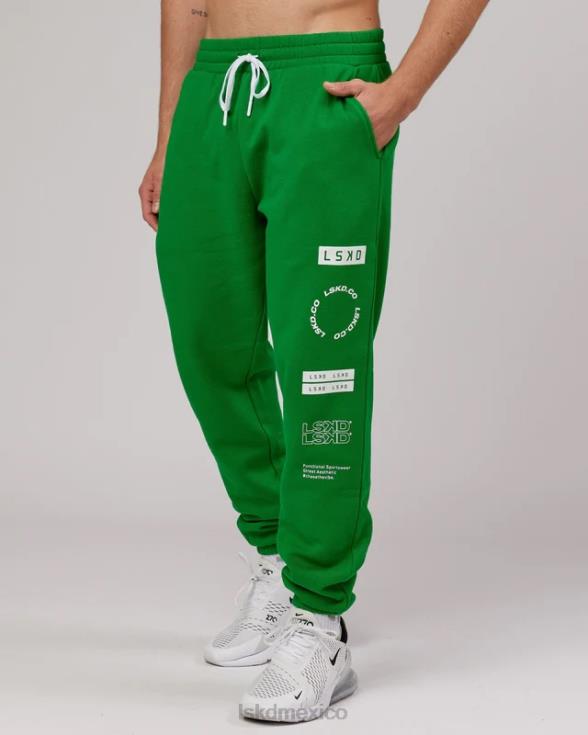 jogger combinado - verde vivo unisexo LSKD VP42D763 vestir