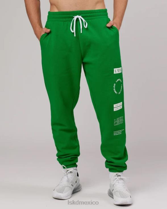 jogger combinado - verde vivo unisexo LSKD VP42D763 vestir