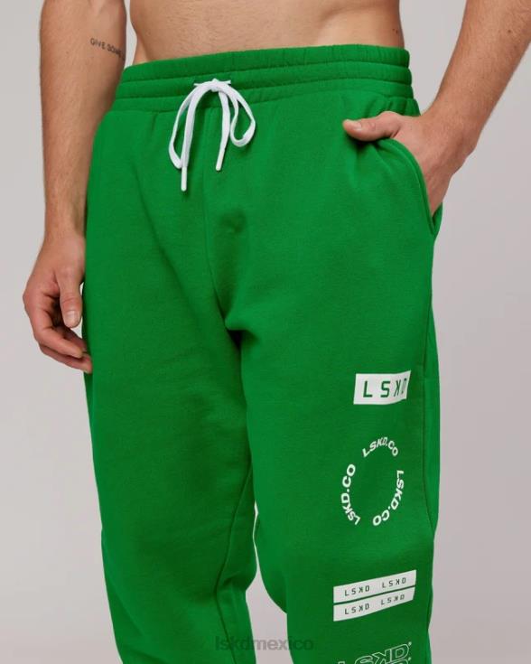 jogger combinado - verde vivo unisexo LSKD VP42D763 vestir