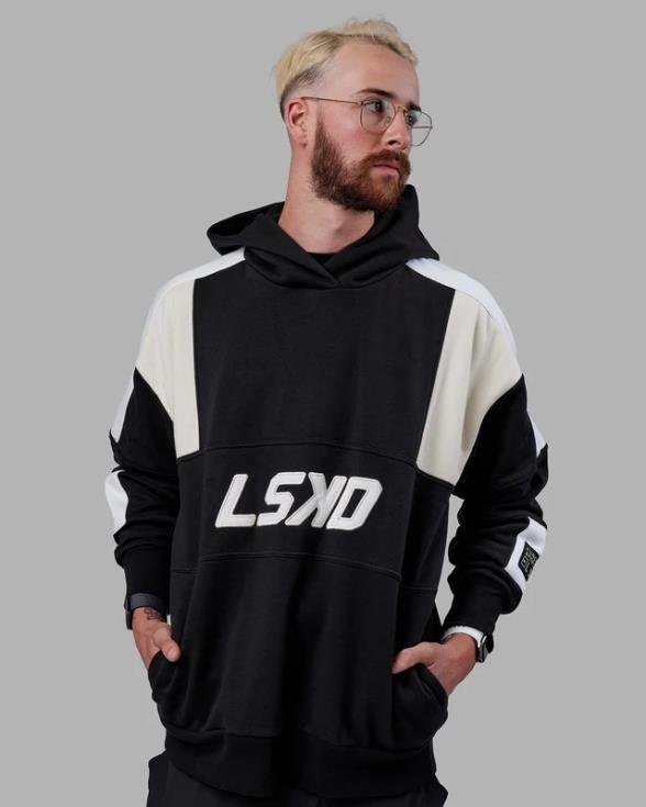 Sudadera con capucha Slam oversize - hueso negro unisexo LSKD VP42D335 vestir