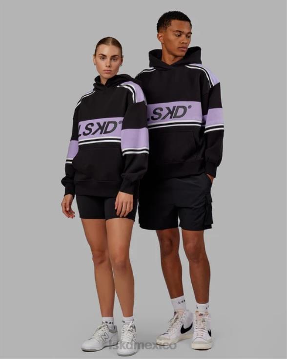 Sudadera con capucha extragrande del equipo A - negro-púrpura pico unisexo LSKD VP42D334 vestir