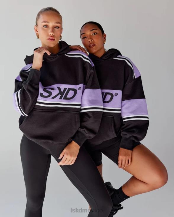 Sudadera con capucha extragrande del equipo A - negro-púrpura pico unisexo LSKD VP42D334 vestir