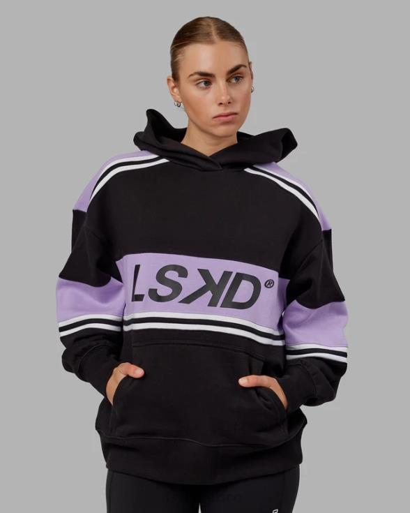 Sudadera con capucha extragrande del equipo A - negro-púrpura pico unisexo LSKD VP42D334 vestir
