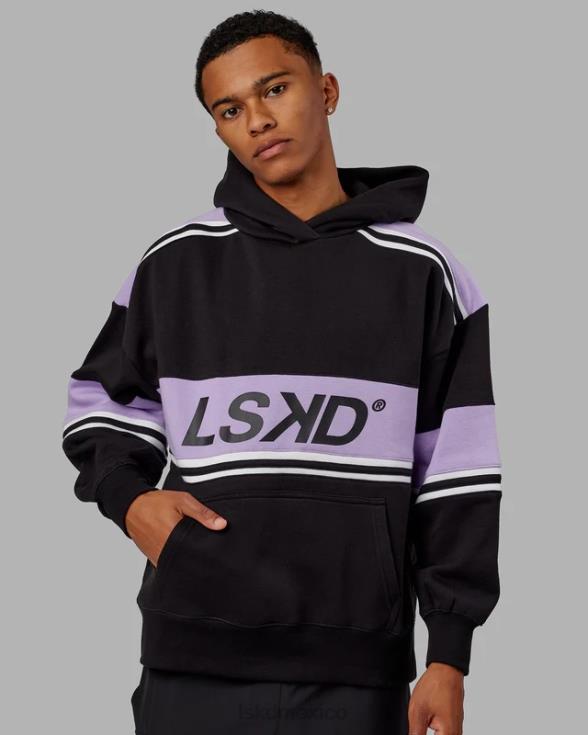 Sudadera con capucha extragrande del equipo A - negro-púrpura pico unisexo LSKD VP42D334 vestir