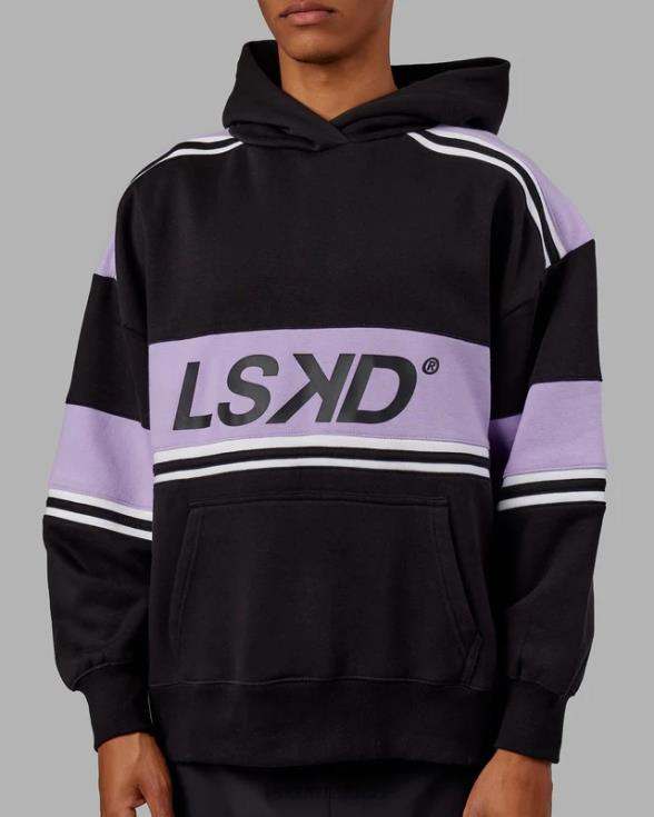 Sudadera con capucha extragrande del equipo A - negro-púrpura pico unisexo LSKD VP42D334 vestir