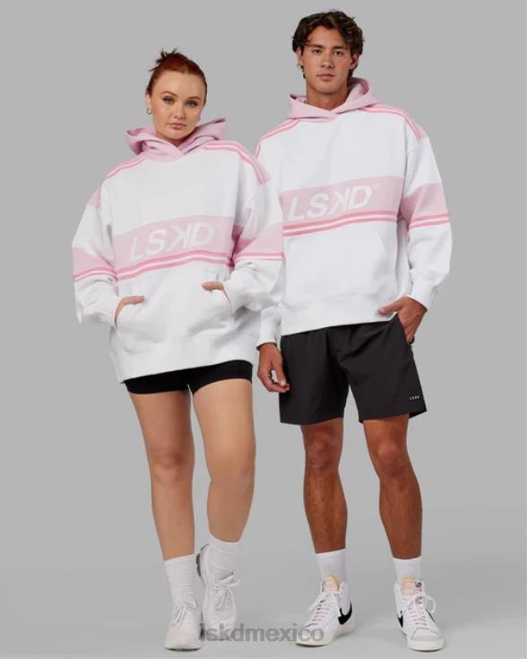 sudadera con capucha a-team oversize - blanco-rosa pétalo unisexo LSKD VP42D452 vestir