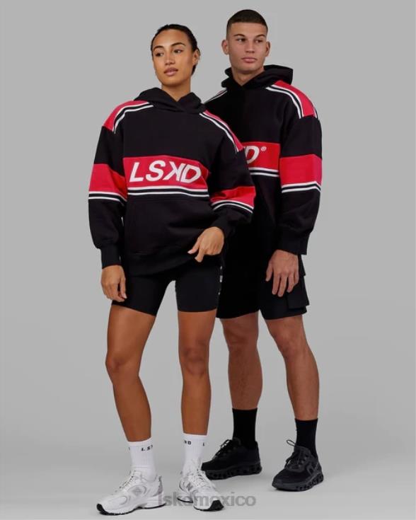 sudadera con capucha a-team oversize - negro-escarlata unisexo LSKD VP42D458 vestir