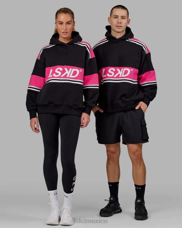 sudadera con capucha a-team oversize - negro-rosa unisexo LSKD VP42D409 vestir