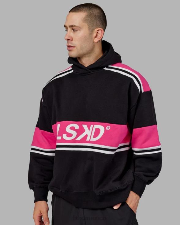 sudadera con capucha a-team oversize - negro-rosa unisexo LSKD VP42D409 vestir
