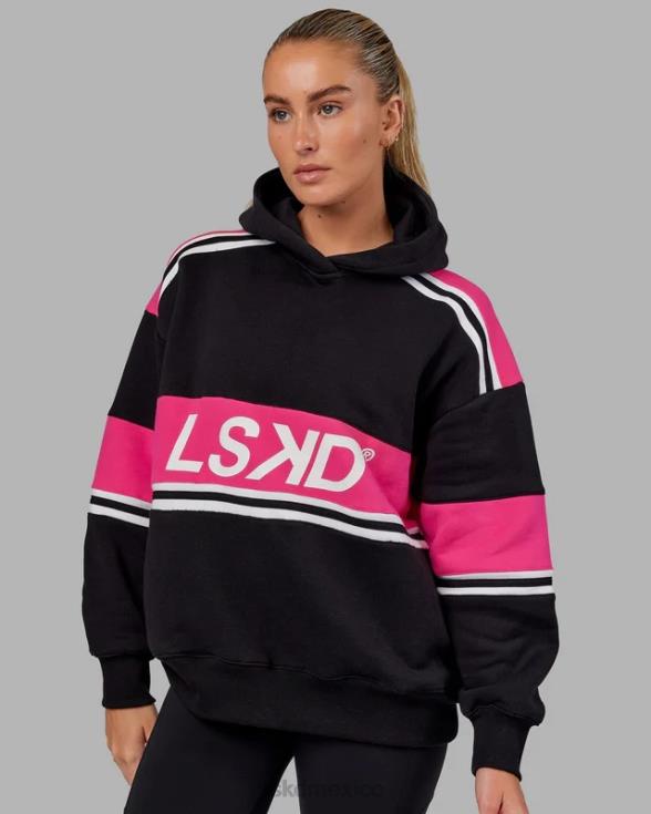 sudadera con capucha a-team oversize - negro-rosa unisexo LSKD VP42D409 vestir