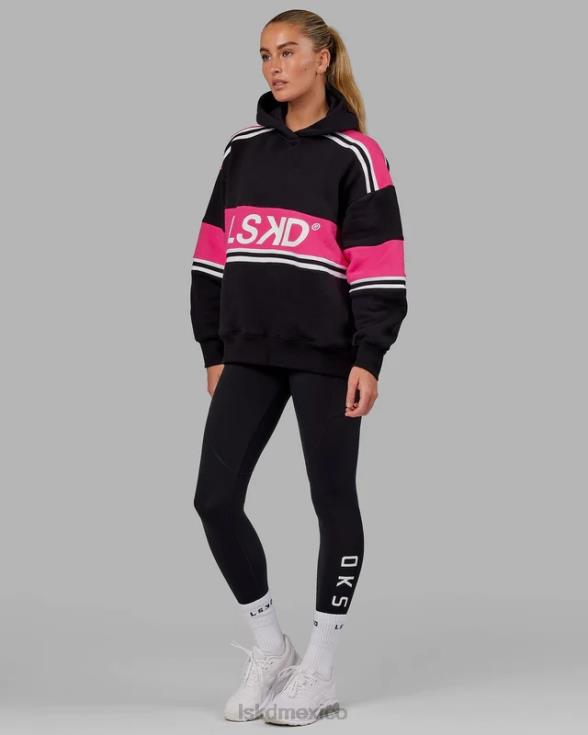 sudadera con capucha a-team oversize - negro-rosa unisexo LSKD VP42D409 vestir
