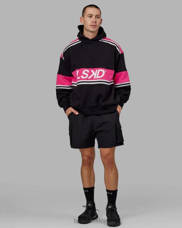 sudadera con capucha a-team oversize - negro-rosa unisexo LSKD VP42D409 vestir