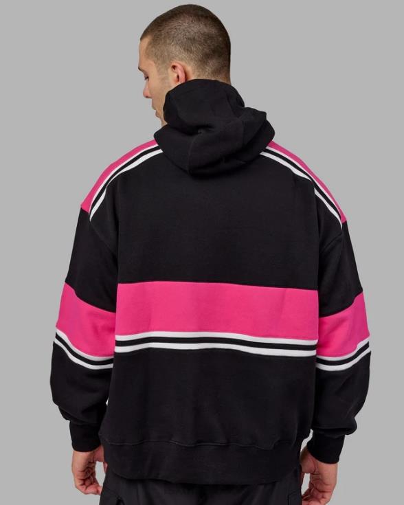 sudadera con capucha a-team oversize - negro-rosa unisexo LSKD VP42D409 vestir