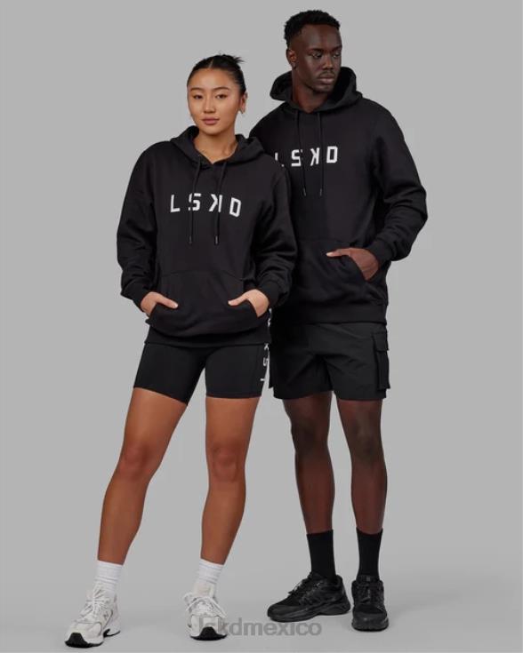 sudadera con capucha estructura - negro-blanco unisexo LSKD VP42D340 vestir