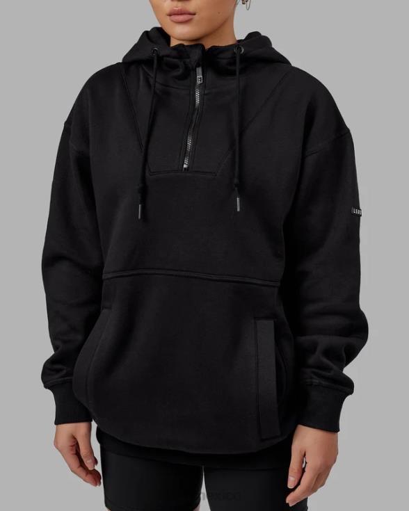sudadera con capucha trek oversize - negro unisexo LSKD VP42D372 vestir