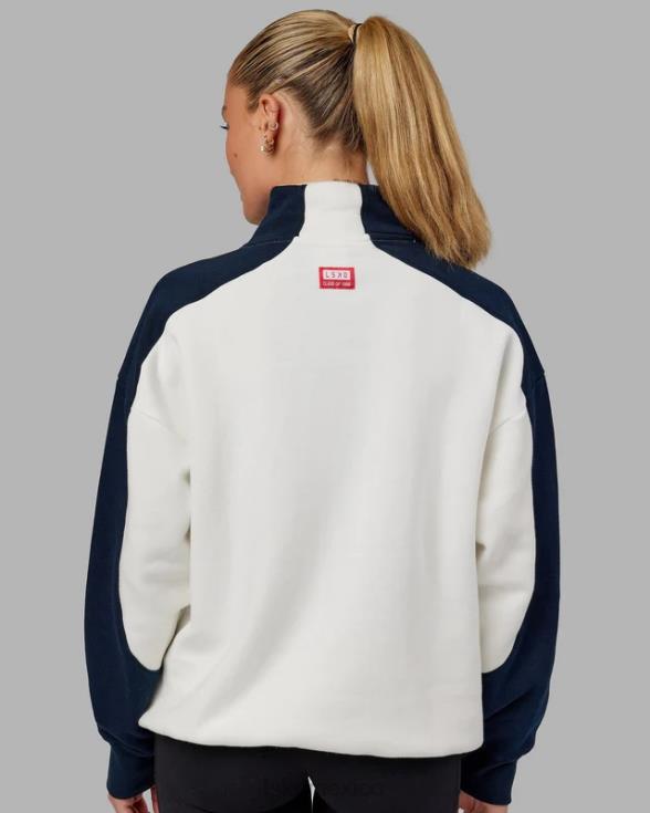 Alumni suéter oversize con cremallera de 1/4 - azul marino-rojo unisexo LSKD VP42D408 vestir