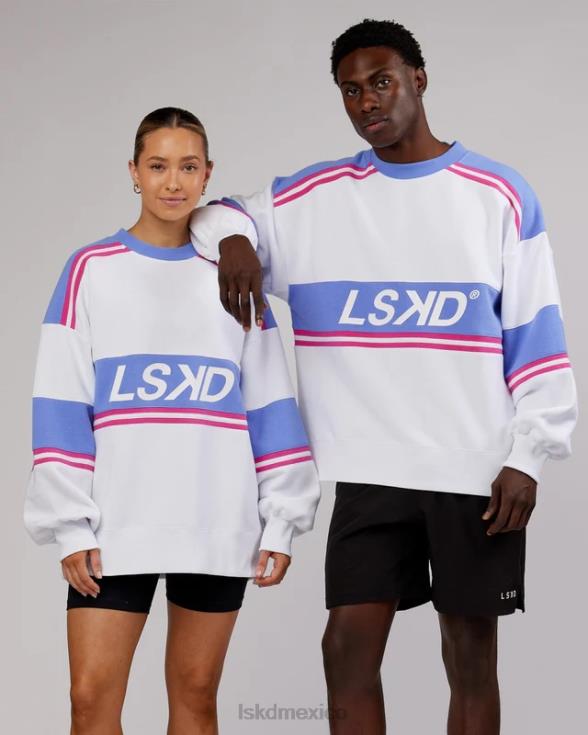 Jersey oversize a-team - blanco-azul aciano unisexo LSKD VP42D435 vestir