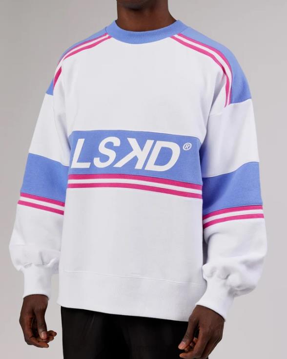 Jersey oversize a-team - blanco-azul aciano unisexo LSKD VP42D435 vestir