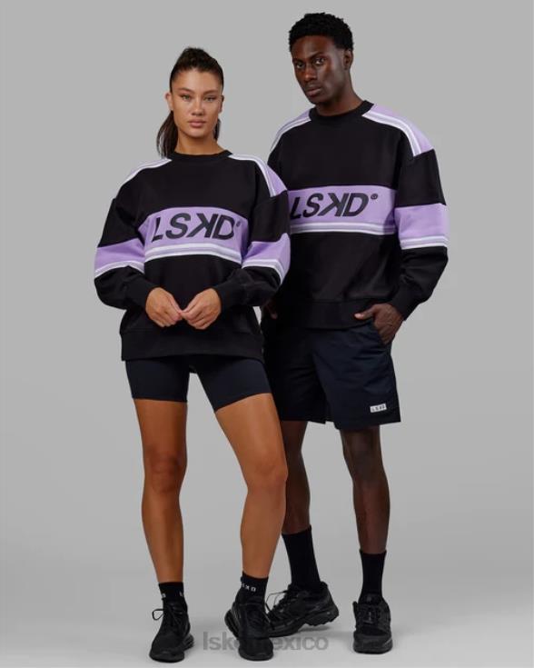 Jersey oversize a-team - negro-lila pálido unisexo LSKD VP42D339 vestir