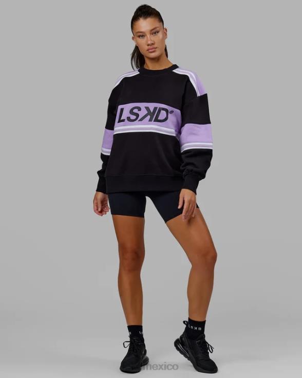 Jersey oversize a-team - negro-lila pálido unisexo LSKD VP42D339 vestir
