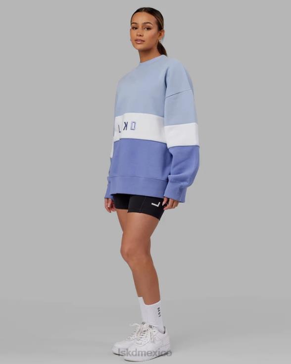 Jersey oversize extra time - azul aciano-blanco unisexo LSKD VP42D399 vestir