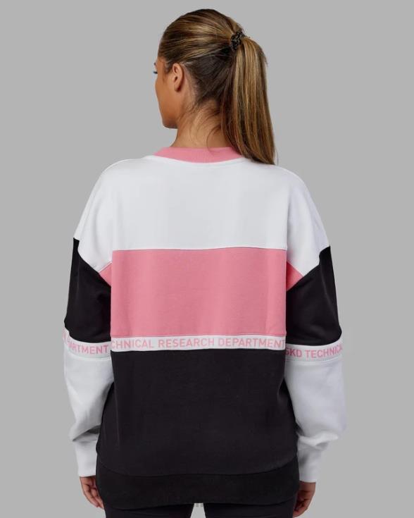 jersey sportif oversize - negro-rosa peonía unisexo LSKD VP42D444 vestir