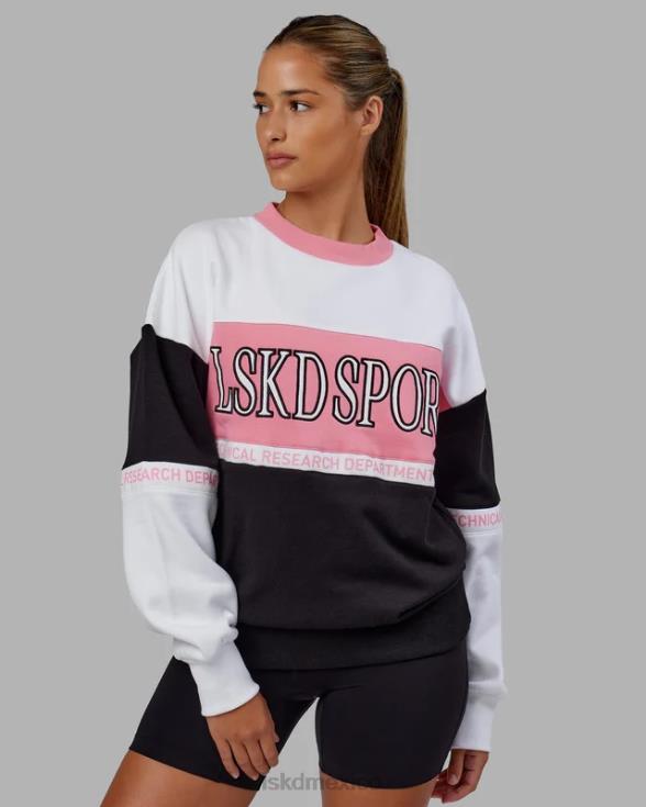 jersey sportif oversize - negro-rosa peonía unisexo LSKD VP42D444 vestir