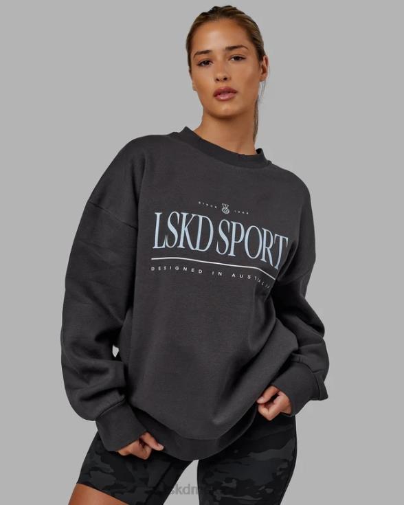 suéter Heritage oversize - asfalto-windsurfer unisexo LSKD VP42D354 vestir