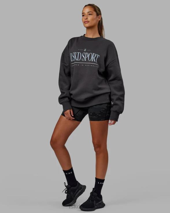 suéter Heritage oversize - asfalto-windsurfer unisexo LSKD VP42D354 vestir