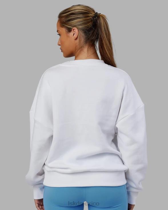 suéter Heritage oversize - blanco-azul unisexo LSKD VP42D346 vestir