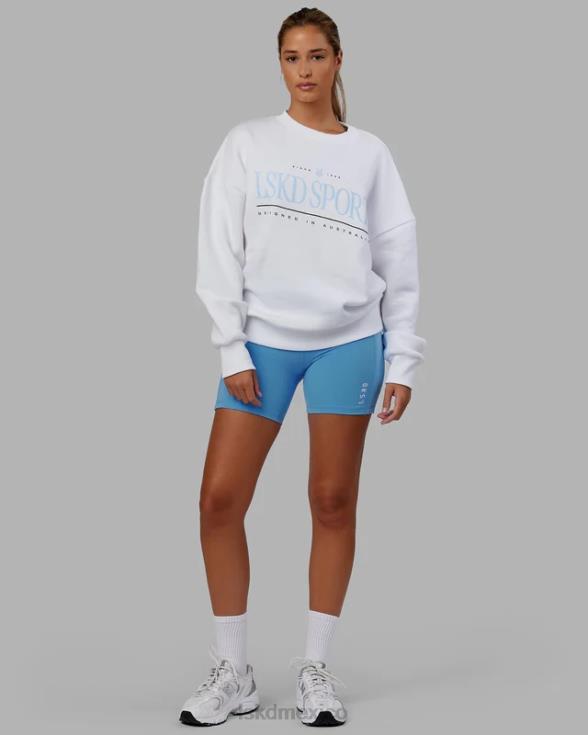 suéter Heritage oversize - blanco-azul unisexo LSKD VP42D346 vestir