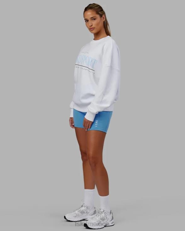 suéter Heritage oversize - blanco-azul unisexo LSKD VP42D346 vestir