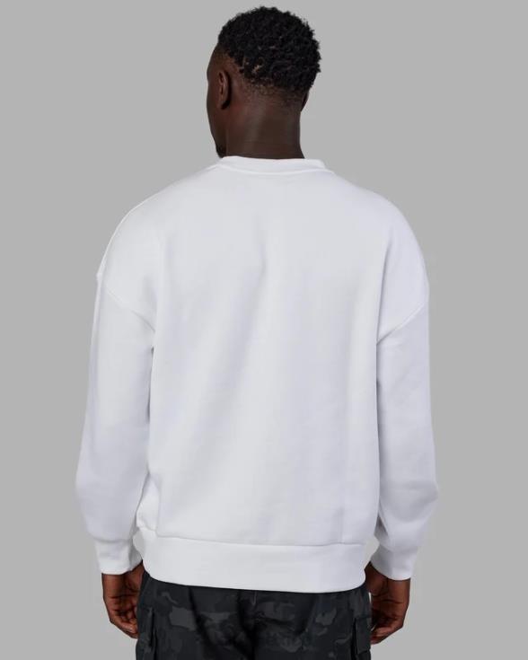 suéter Heritage oversize - blanco-azul unisexo LSKD VP42D346 vestir