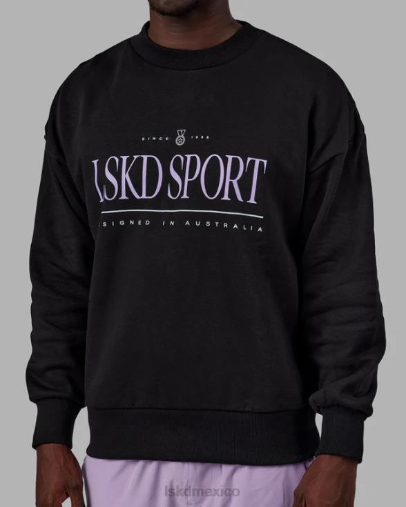 suéter Heritage oversize - negro-lila pálido unisexo LSKD VP42D345 vestir