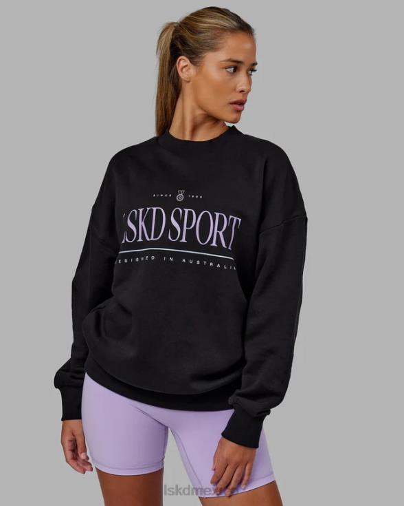 suéter Heritage oversize - negro-lila pálido unisexo LSKD VP42D345 vestir