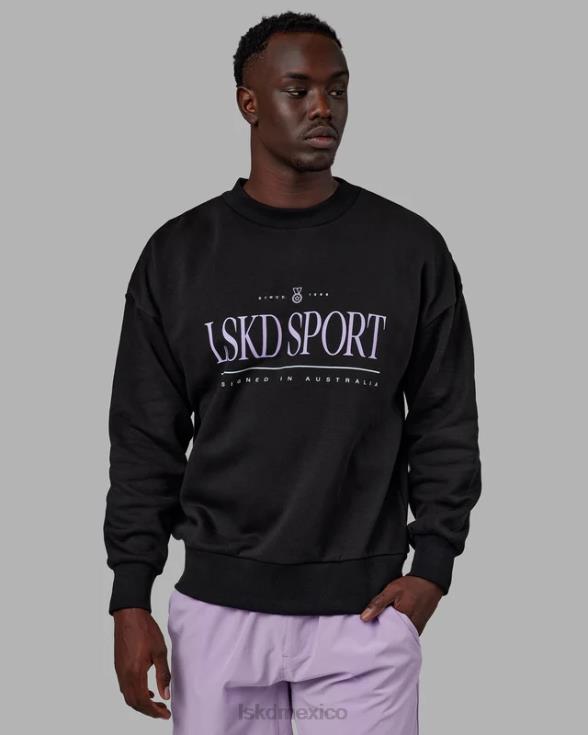 suéter Heritage oversize - negro-lila pálido unisexo LSKD VP42D345 vestir