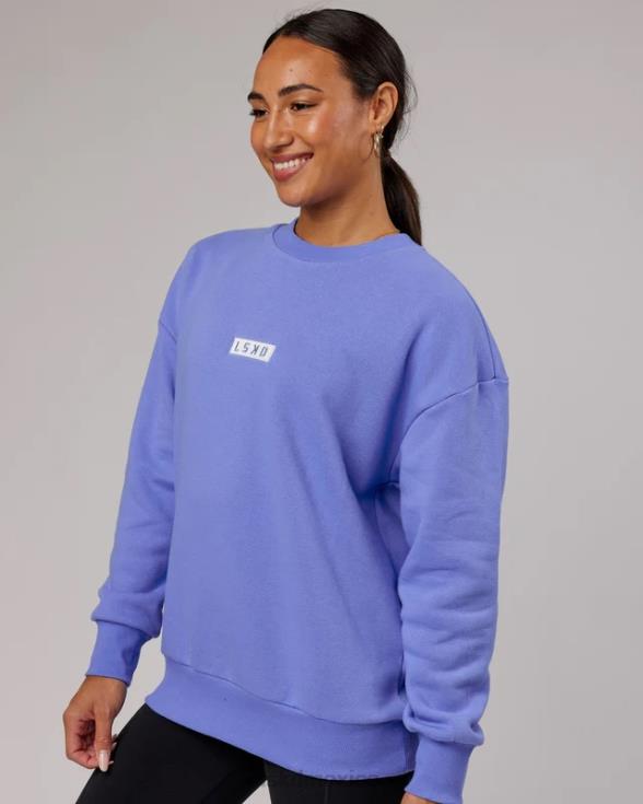 suéter cornerstone oversize - azul aciano unisexo LSKD VP42D418 vestir