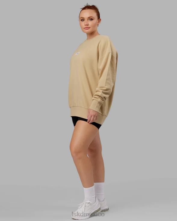 suéter cornerstone oversize - caqui pálido unisexo LSKD VP42D413 vestir