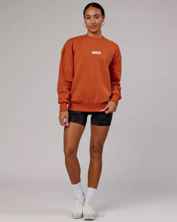 suéter cornerstone oversize - castaño rojizo unisexo LSKD VP42D414 vestir