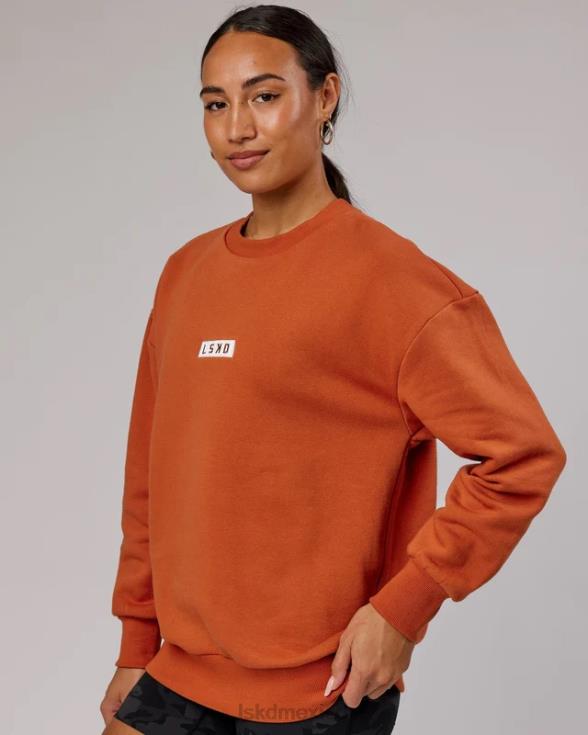 suéter cornerstone oversize - castaño rojizo unisexo LSKD VP42D414 vestir