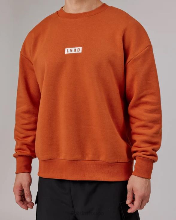 suéter cornerstone oversize - castaño rojizo unisexo LSKD VP42D414 vestir