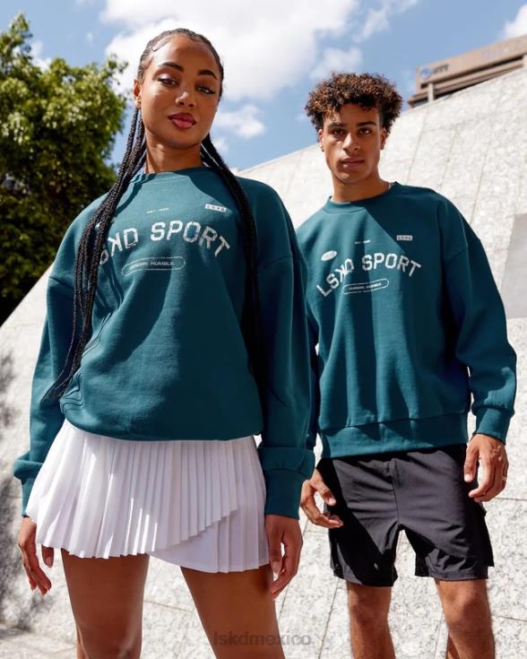 suéter de tiro libre oversize - laguna profunda unisexo LSKD VP42D423 vestir