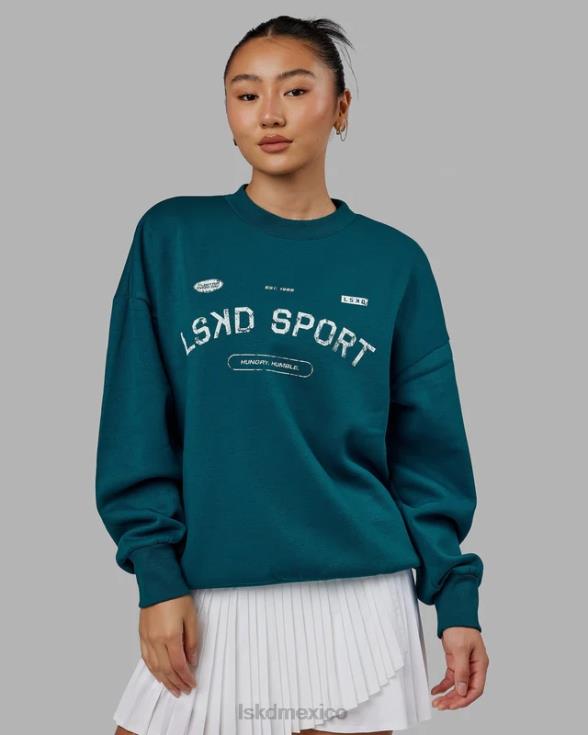 suéter de tiro libre oversize - laguna profunda unisexo LSKD VP42D423 vestir