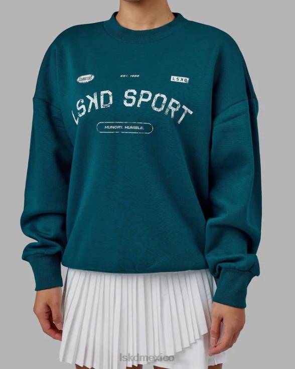 suéter de tiro libre oversize - laguna profunda unisexo LSKD VP42D423 vestir