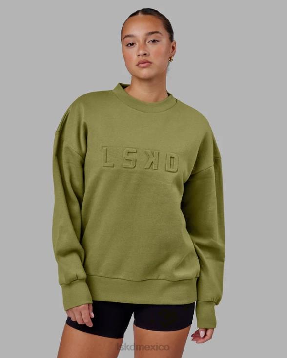 suéter estampado oversize - piedra musgo unisexo LSKD VP42D361 vestir