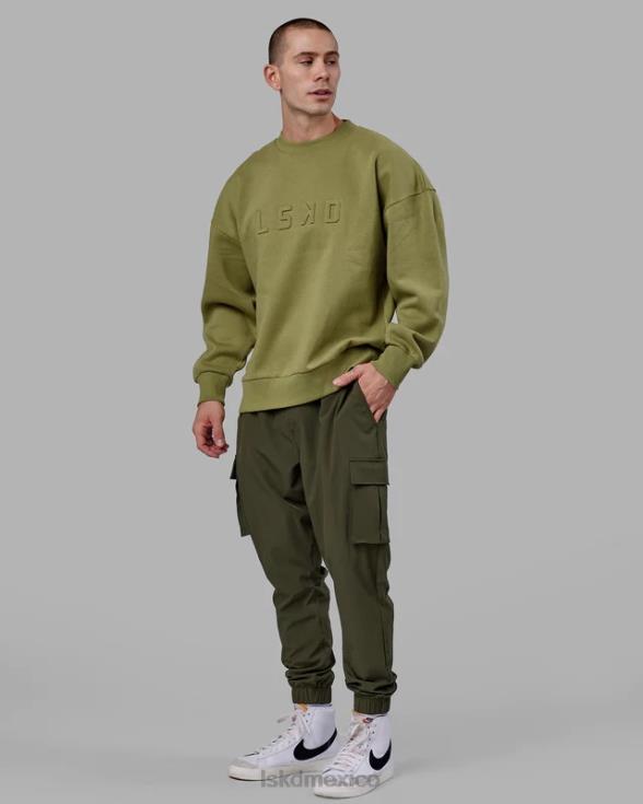 suéter estampado oversize - piedra musgo unisexo LSKD VP42D361 vestir