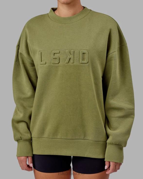 suéter estampado oversize - piedra musgo unisexo LSKD VP42D361 vestir