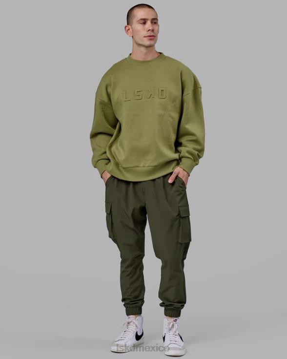 suéter estampado oversize - piedra musgo unisexo LSKD VP42D361 vestir