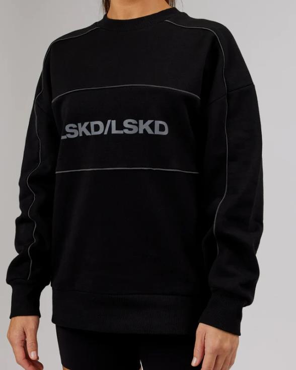 suéter impact oversize - negro-gris unisexo LSKD VP42D430 vestir