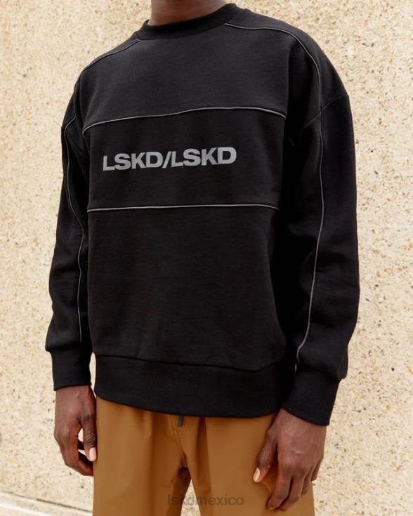 suéter impact oversize - negro-gris unisexo LSKD VP42D430 vestir